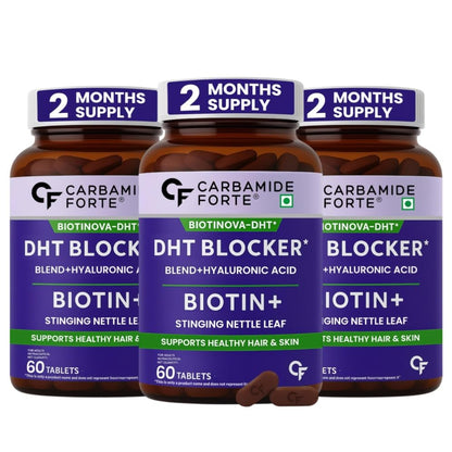 DHT Blocker with Biotin Tablets | Hair Growth Supplement for Men & Women | 60 Tablets