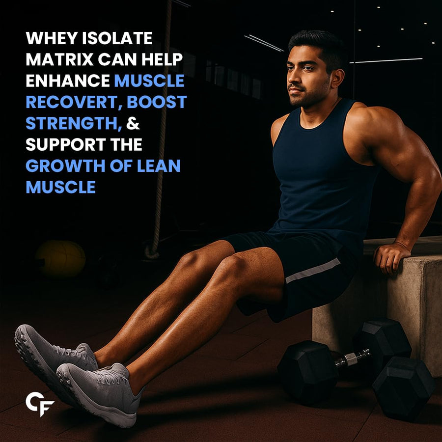 Carbamide Forte Whey Isolate Matrix | Isolate Protein Powder | 30g Protein per serving with Isolate Whey Protein | 3X digestive Enzymes | 6.85g BCAA | 14.17g EAA | 0g added sugar | Belgian Chocolate Flavour - 1Kg