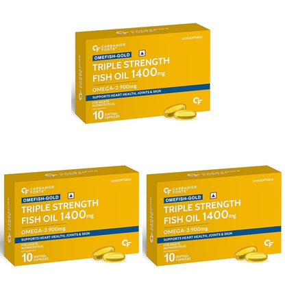 Triple Strength Omega 3 Fish Oil Capsules 1400mg | 10 Softgels