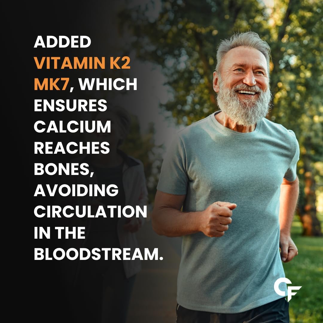 Carbamide Forte Calcium Tablets for Women & Men | Calcium Magnesium Zinc Tablets | Calcium Supplements for Men with Vitamin K2 MK7 & Vitamin B12 - Bone Health & Joint Support - 120 Tablet for Men