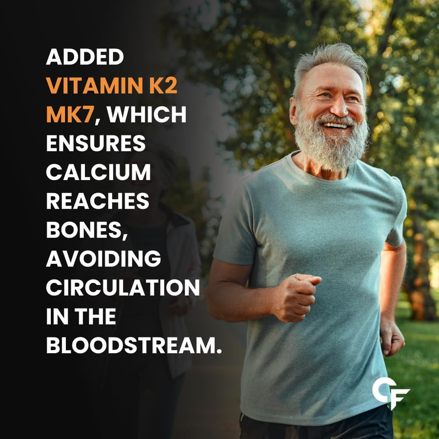 Carbamide Forte Calcium Tablets for Women & Men | Calcium Magnesium Zinc Tablets | Calcium Supplements for Men with Vitamin K2 MK7 & Vitamin B12 - Bone Health & Joint Support - 120 Tablet for Men
