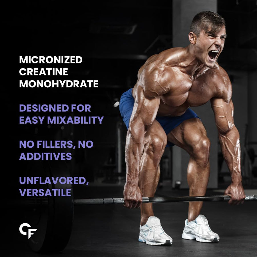 Carbamide Forte Micronized Creatine Monohydrate 100gm Supplement Powder | Monohydrate Creatine Powder for Lean Muscle Volumization, Strength & Energy - Unflavoured - 33 Servings - 100g