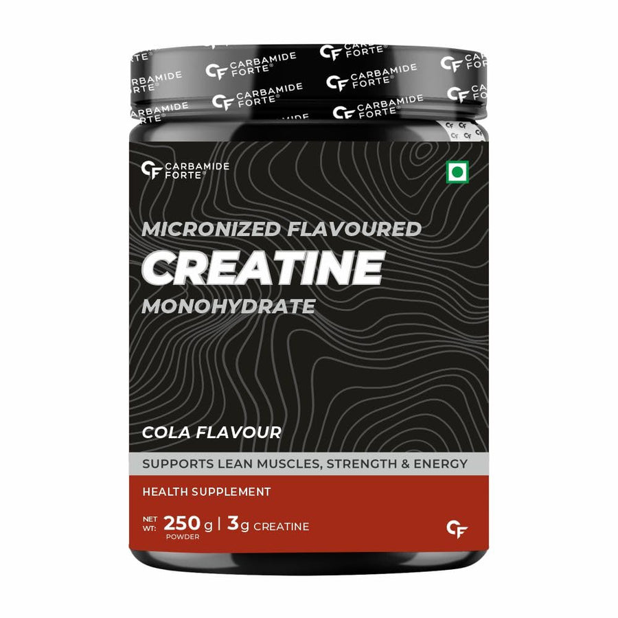 Carbamide Forte Micronised Creatine Monohydrate Powder | Creatine Supplement for Lean Muscle Volumization, Strength & Energy-Cola- 62 Servings - 250g