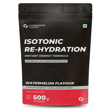 Carbamide Forte Isotonic Powder | Pre Workout Supplement For Men And Women| Instant Energy Drink for PreWorkout | Electrolytes Powder with added BCAA & L Glutamine - WaterMelon Flavour - 500g (Pack of 1)