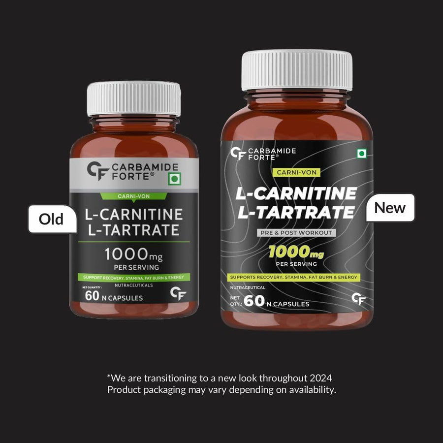 CF Carbamide Forte L Carnitine Supplement 1000mg Capsules for Men & Women | Pre Workout Supplement -Veg Capsules 60 Count