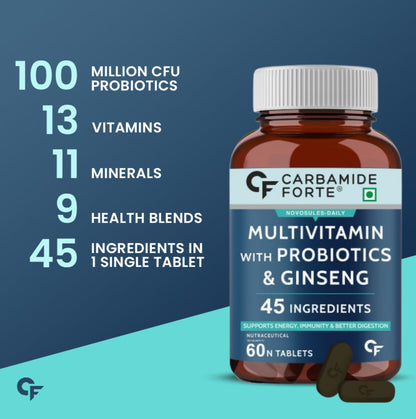Carbamide Forte Multivitamin for Men & Women with 34 Ingredients - 60 Tablets