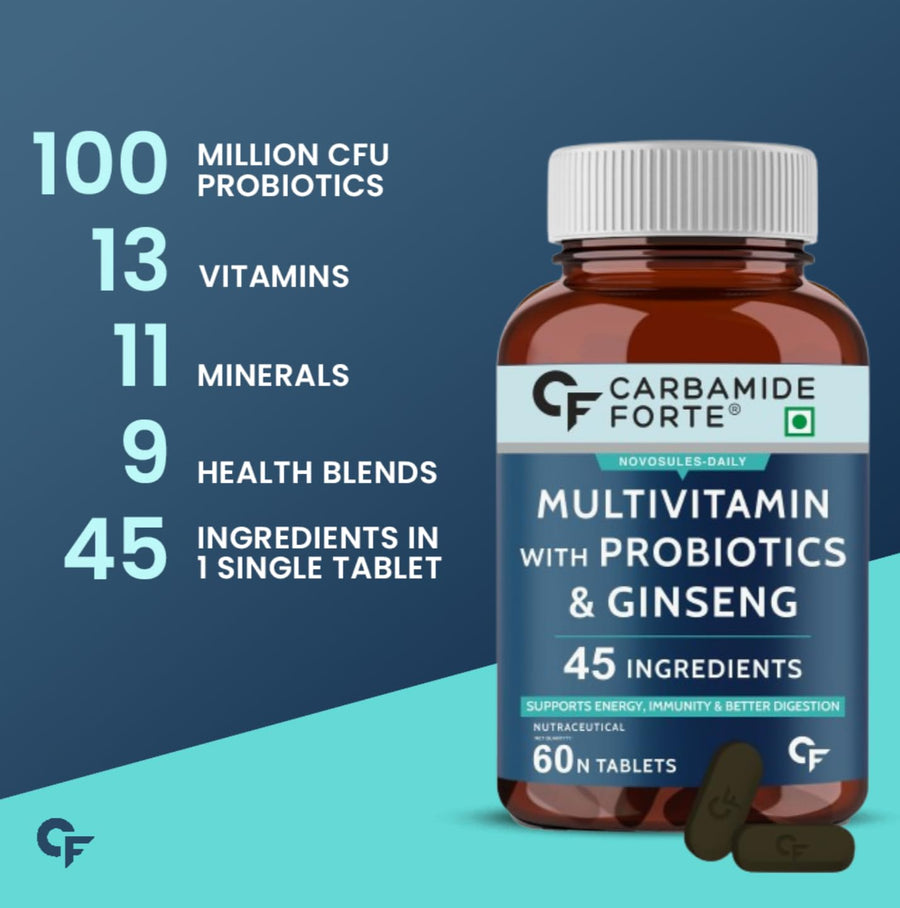 Carbamide Forte Multivitamin for Men & Women with 34 Ingredients - 60 Tablets