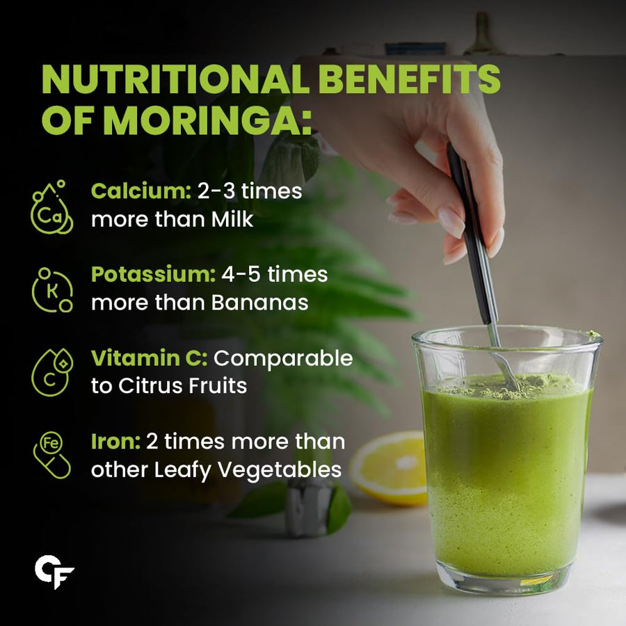 Carbamide Forte 100% Organic Moringa Powder - Moringa Oleifera - USDA Certified | Moringa Leaves Powder | Moringa Powder Organic for Immunity, Digestion & Energy | Drumstick Leaves Powder - 200g
