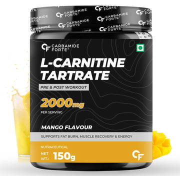 Carbamide Forte L Carnitine Powder for Men & Women | L-Carnitine L Tartrate 2000mg Supplement For Women & Men | L Carnitine Powder Pre Workout, Intra Workout & Post Workout Supplement | L Carnitine Supplement Mango Flavour - 150g