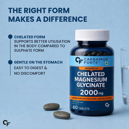 Chelated Magnesium Glycinate 2000 mg | Muscle Recovery & Sleep Support