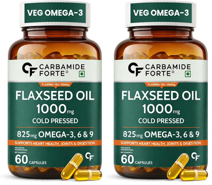 Flaxseed Oil Capsules 1000mg with Omega 3, 6 & 9 - 60 Capsules