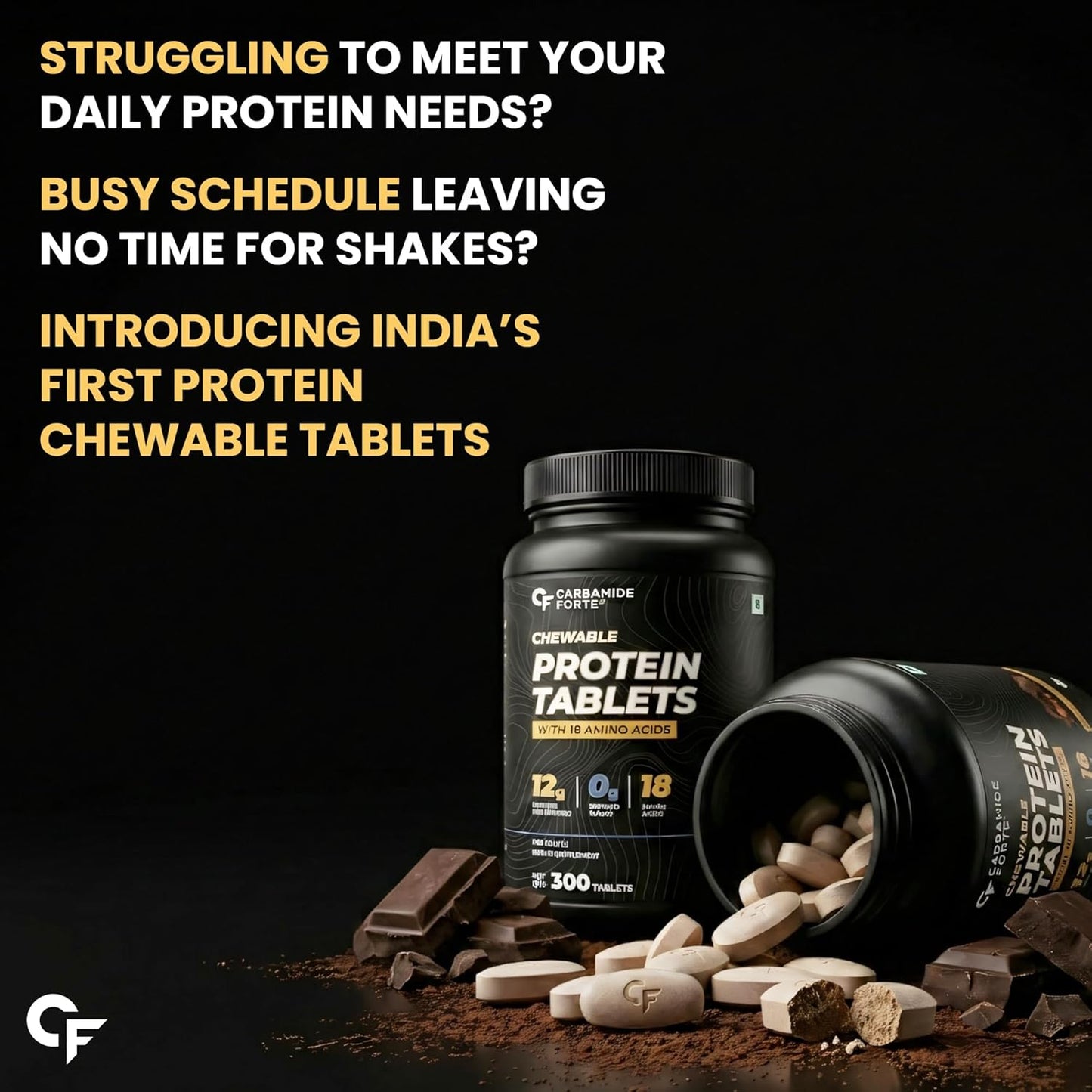 Protein Chewable Tablets with Whey Isolate – 12g Protein & 18 Amino Acids