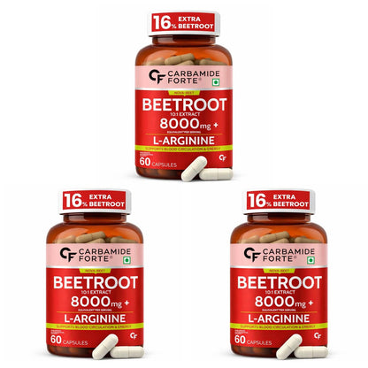 Beetroot Extract Capsules with L-Arginine & Grape Seed | 60 Capsules