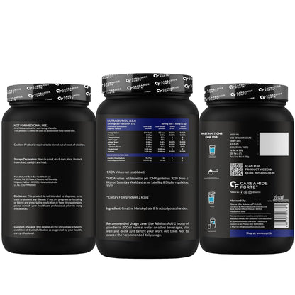 Carbamide Forte Creatine Mono hydrate Powder | Micronized Monohydrate Creatine 500gm | Micronized Monohydrate Supplement for Lean Muscle, Strength & Energy - Unflavoured - 161 Servings - 500g