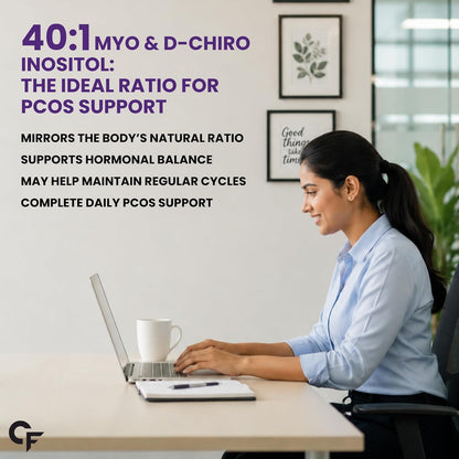 PCOS Supplement With Myo-Inositol & D-Chiro Inositol 2000 mg | 40:1 Potency