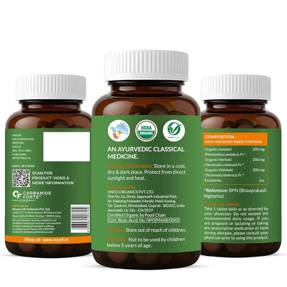 100% Organic Triphala Tablets | 60 Tablets