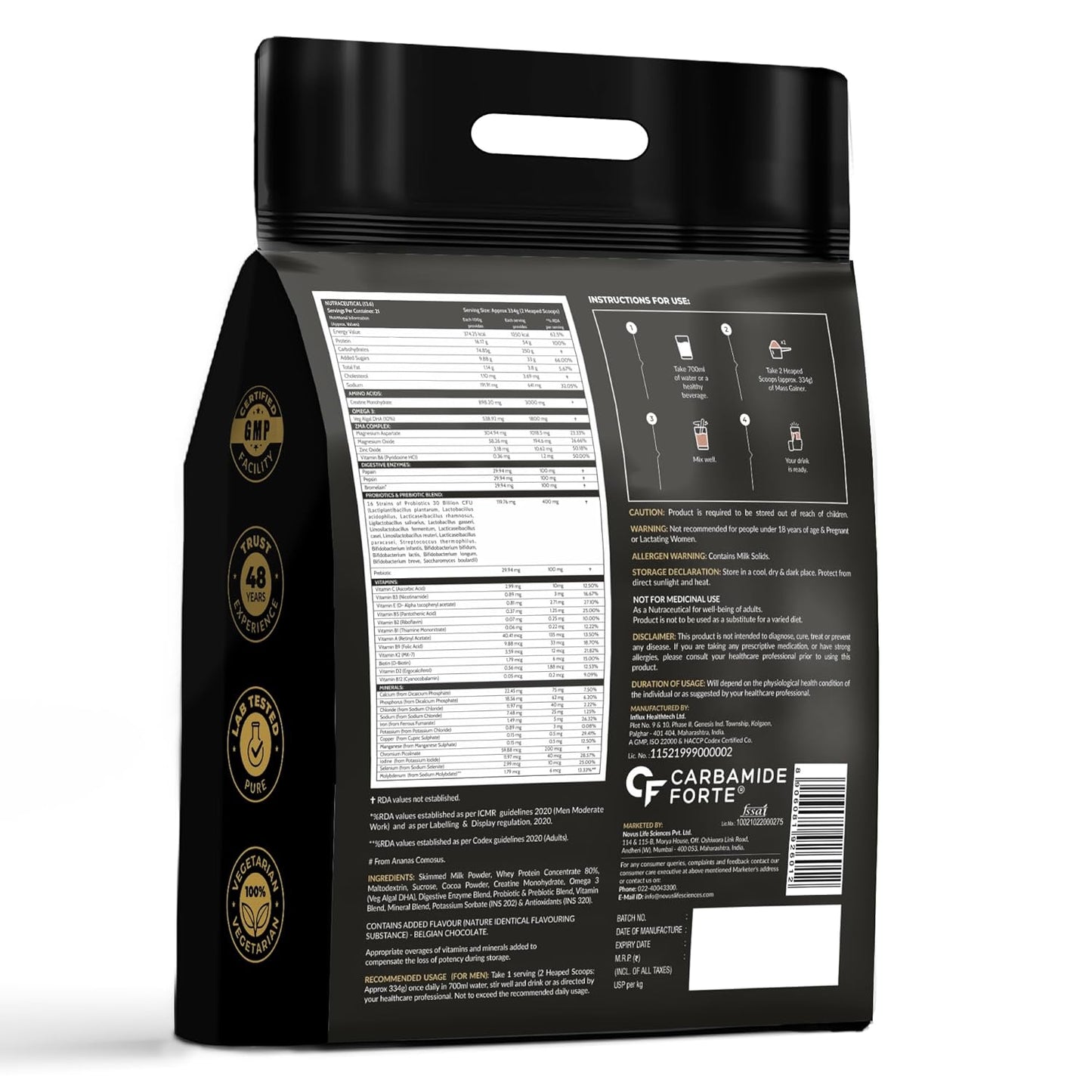 Mass Gainer – 54g Protein + 250g Carbs for Strength & Size Gains