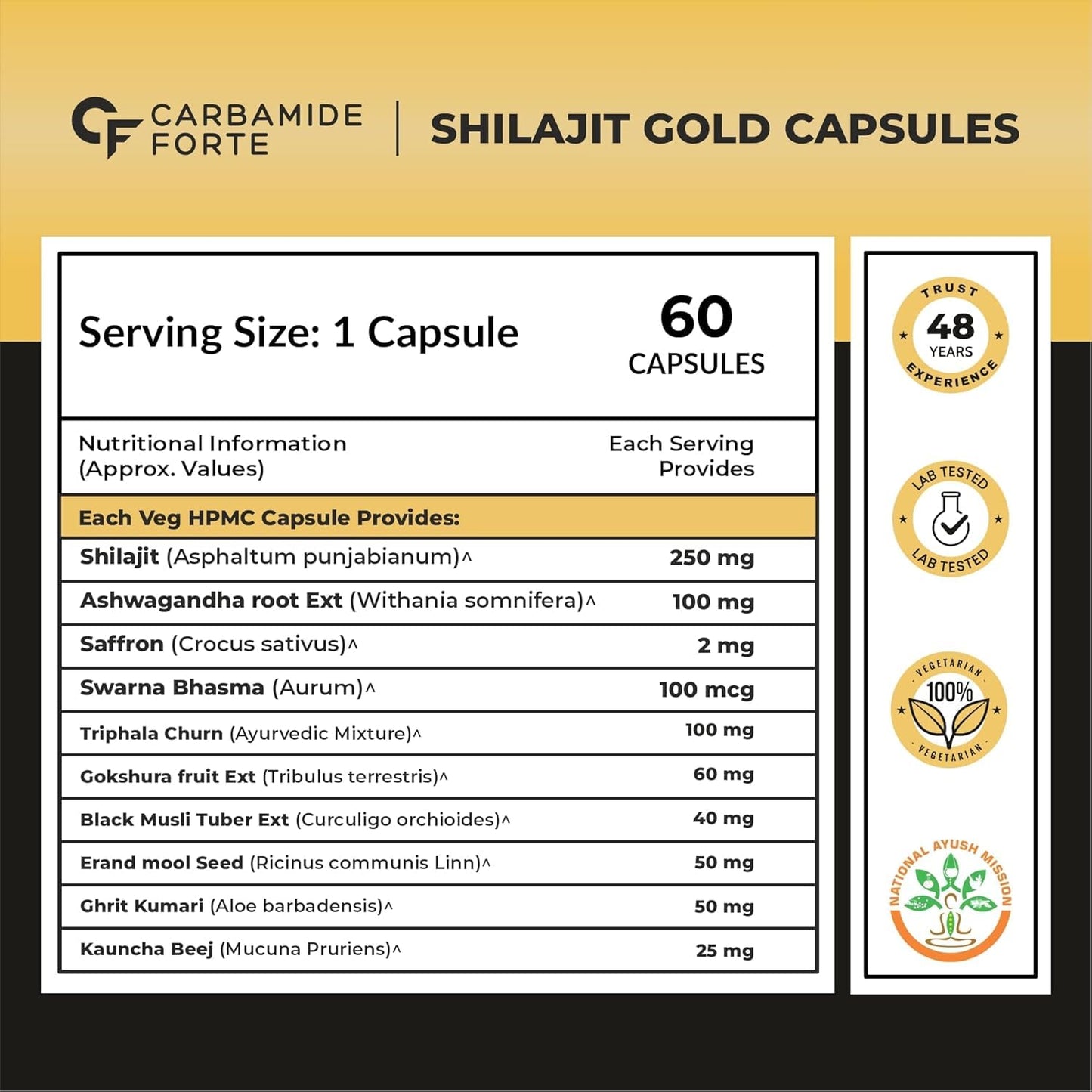 Shilajit Gold Capsules for Men & Women | 60 Capsules