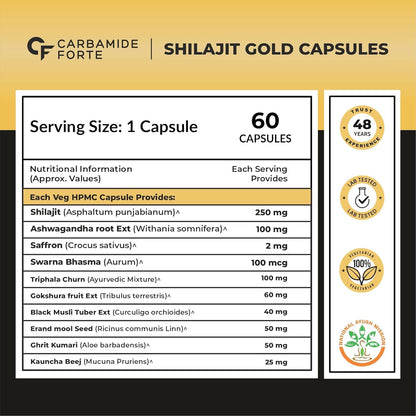 Shilajit Gold Capsules for Men & Women | 60 Capsules