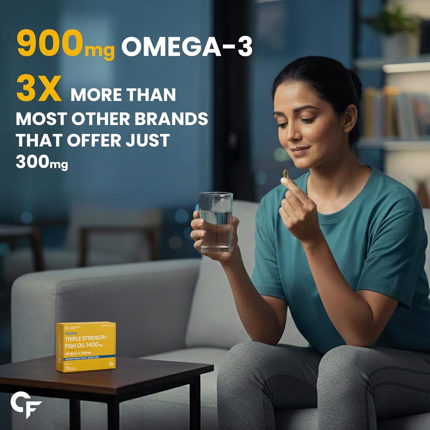 Triple Strength Omega 3 Fish Oil Capsules 1400mg | 10 Softgels