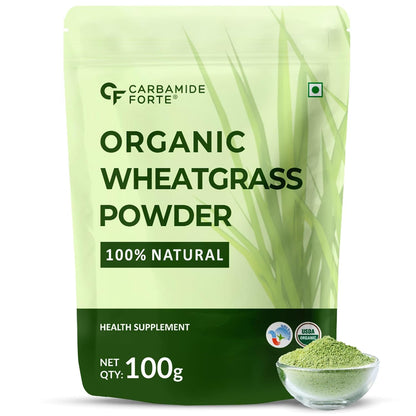 Carbamide Forte 100% Natural Organic Wheatgrass Powder | Wheat Grass Powder | Organic Wheatgrass Juice | Wheat Grass Juice - 100g