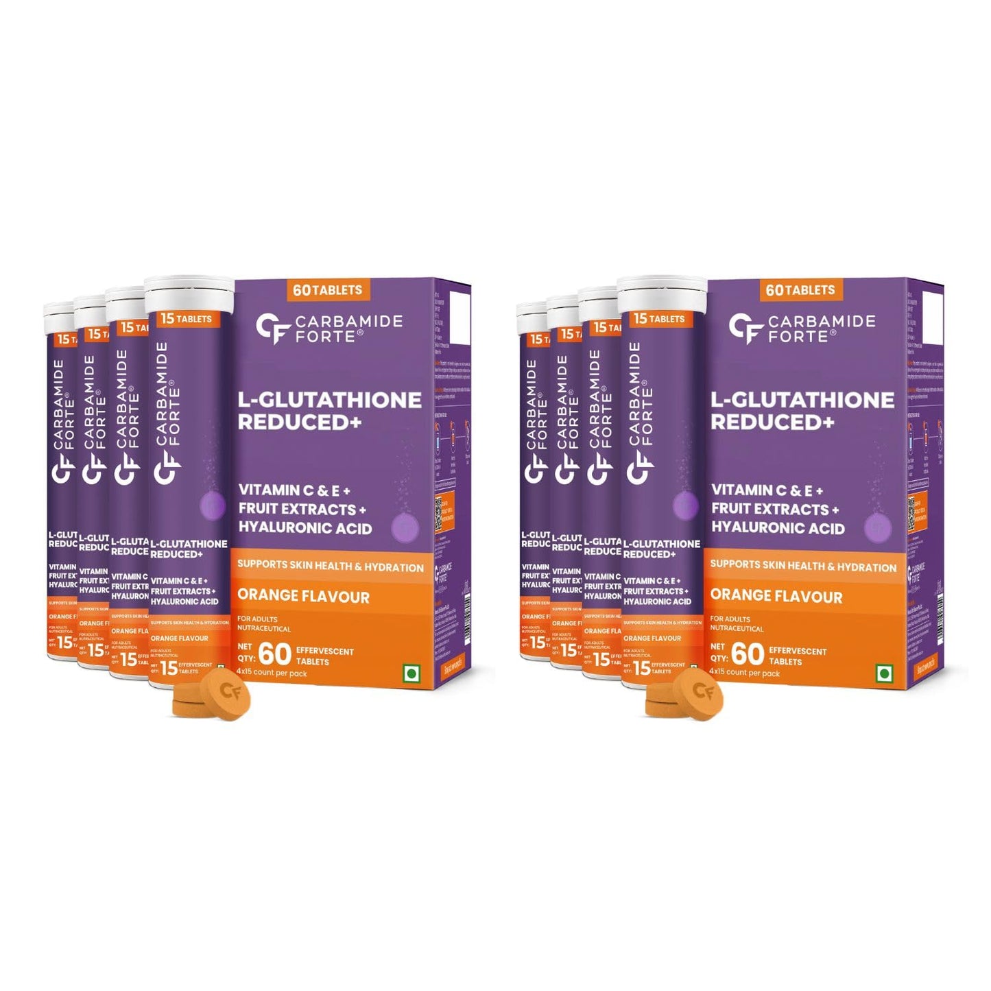 Japanese Reduced L-Glutathione Effervescent Tablets 600mg for Skin Health Support Pack of 60 Tablets