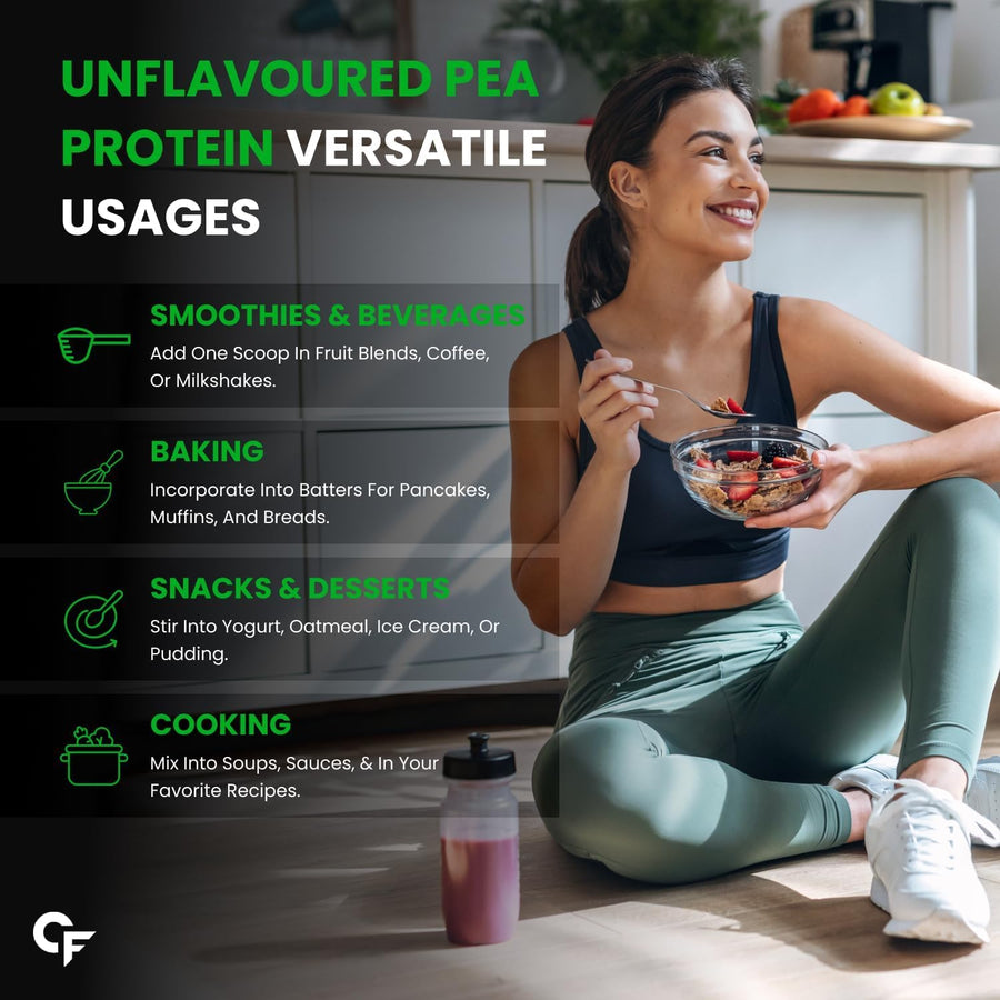 Carbamide Forte Pea Protein Isolate 30g per serving | Plant based Protein Powder Isolate with 4.8g BCAA | 100% Pure Unflavoured Plant Pea Protein Powder - 500g