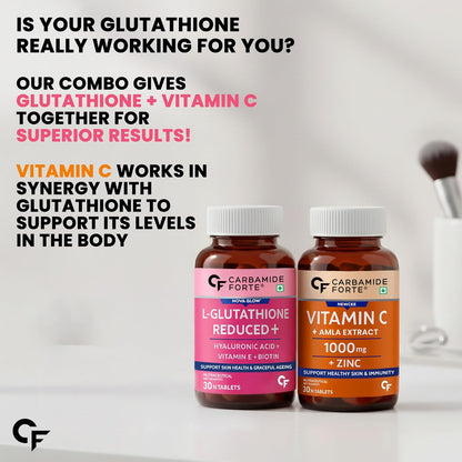 Japanese Reduced Glutathione 500 mg | With Vitamin C & Amla Carbamide Forte Japanese Reduced Glutathione 500 mg | With Vitamin C & Amla Carbamide Forte