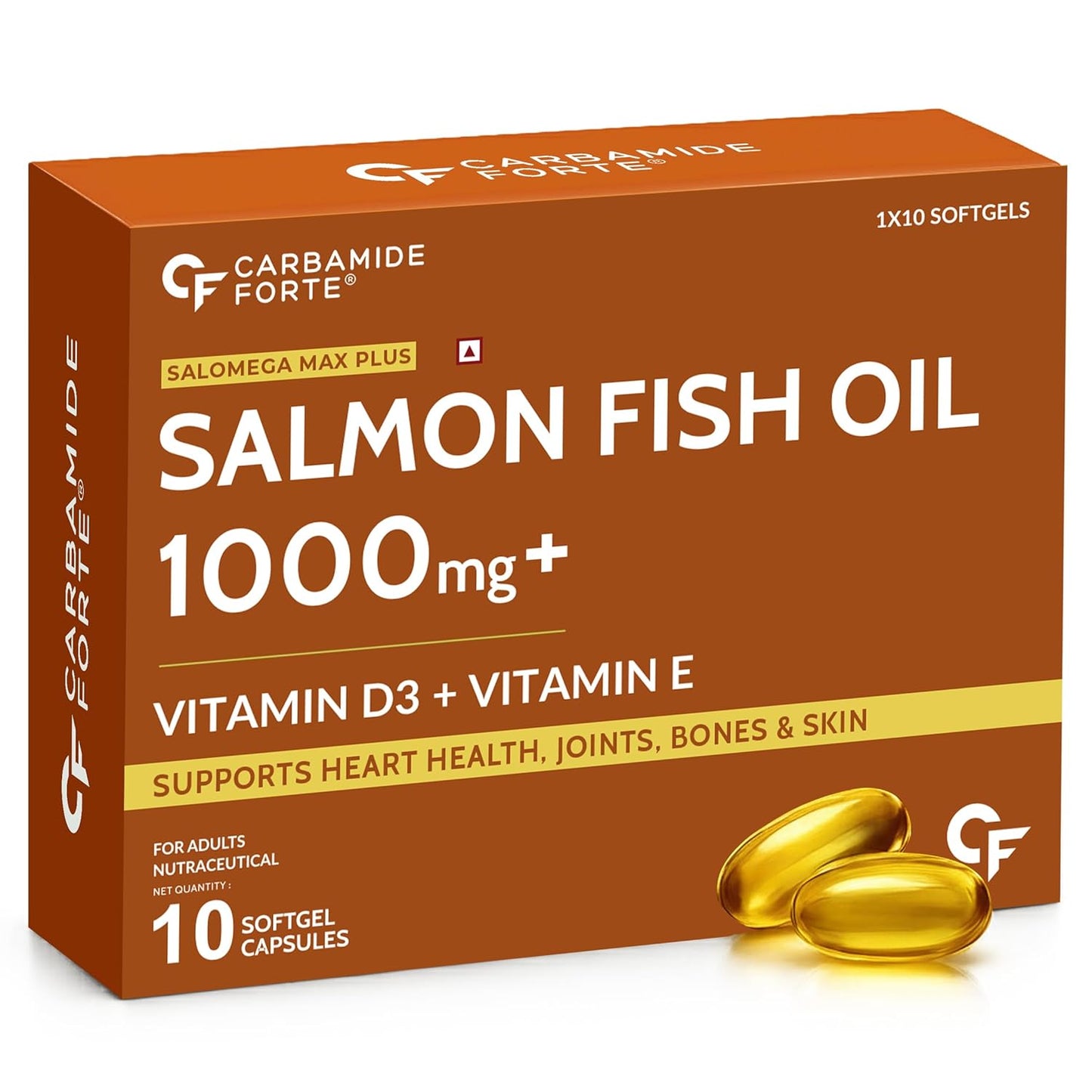 Salmon Omega 3 Fish Oil Capsules – 1000mg Softgels | 10 Softgels