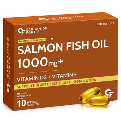 Salmon Omega 3 Fish Oil Capsules – 1000mg Softgels | 10 Softgels