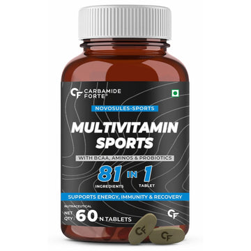Carbamide Forte Multivitamin Tablet for Men & women | Multi Vitamin for Men Gym & sports | Multivitamins for Energy & Fitness | Multivitamin for Men gym with BCAA, Amino Acids, Probiotics & Antioxidants - 81 Ingredients - 60 Tablets