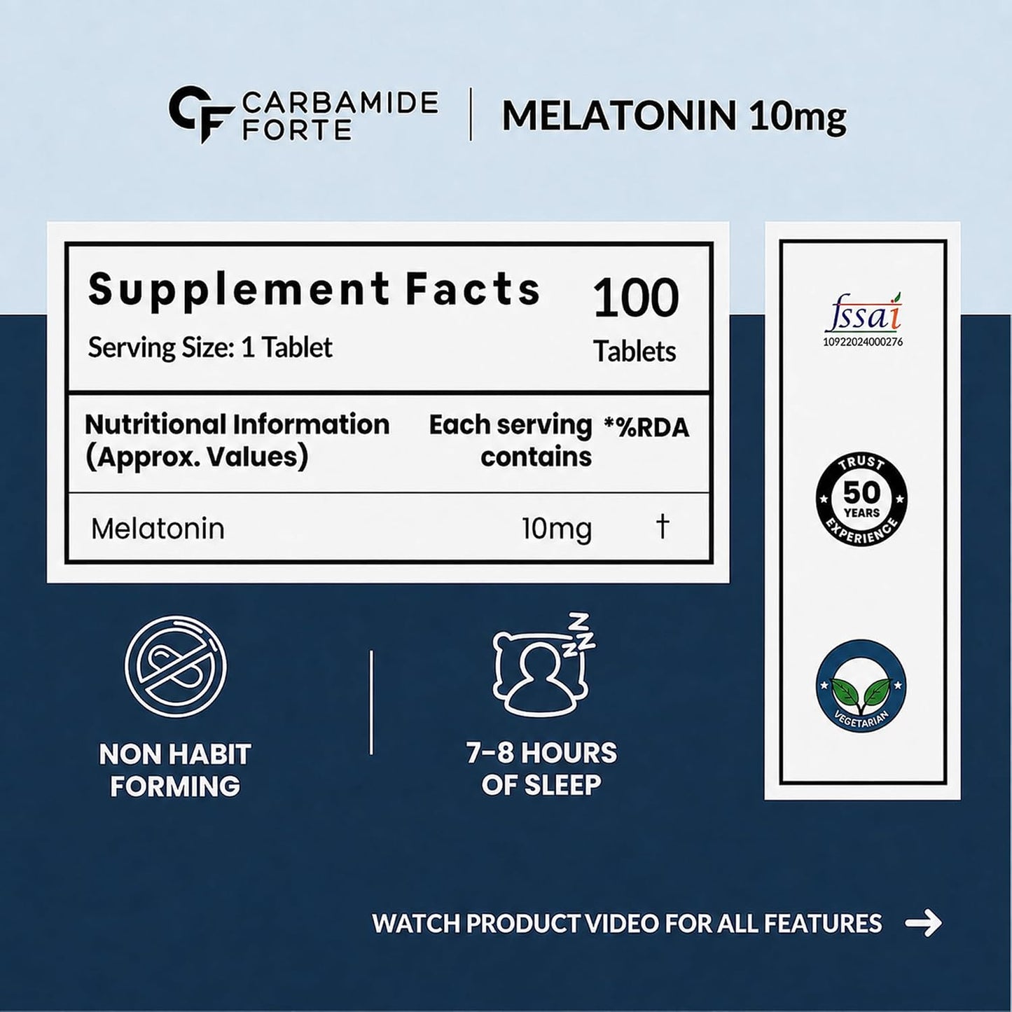 Melatonin 10 mg Tablets – 100 Veg Tablets