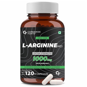 Carbamide Forte L-Arginine, Creatine 1000mg Supplement for Adults Per Serving -Veg Capsules 120 Count