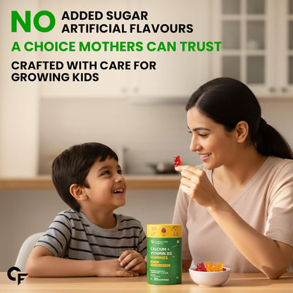 Calcium Gummies for Kids with Vitamin D3 & Phosphorus | 30 Veg Gummy