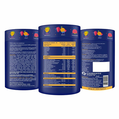 Carbamide Forte Multivitamin for Kids | Multivitamin Gummies for Kids with 20 Nutrients | Kid Gummy | Multi Vitamin Gummies Kid's For Immunity Boost | 60 Gummy Bear