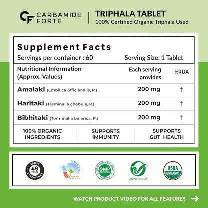 100% Organic Triphala Tablets | 60 Tablets