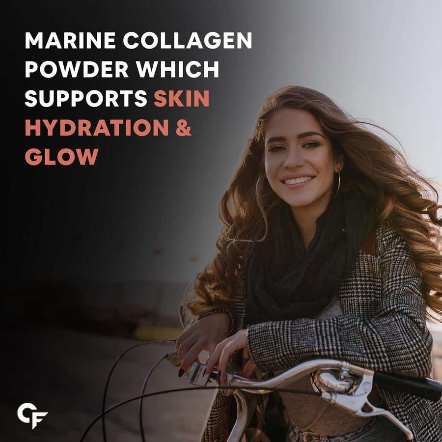 Carbamide Forte Marine Collagen Supplements for Skin & Hair | Marine Collagen Powder for Women & Men |Marine Powder for Skin & Bone Health Support - 200g