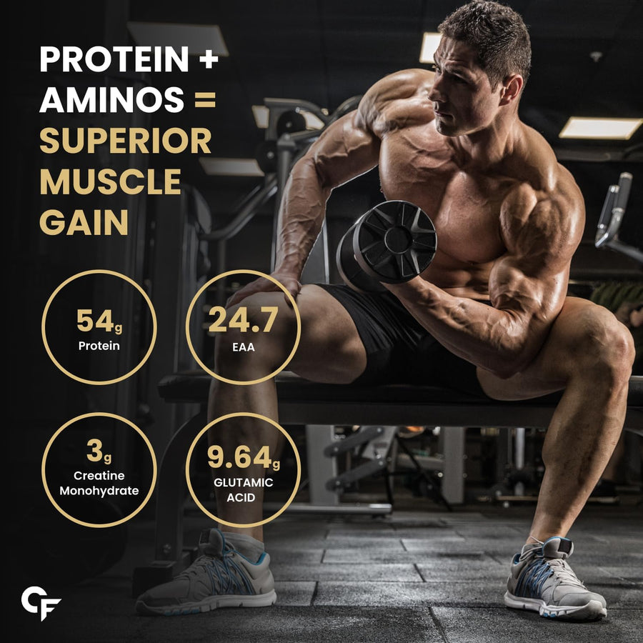 Carbamide Forte Mass Gainer with 54g Protein, 250g Carbs, Multivitamin, ZMA & Creatine 3g - Weight Gainer for Men & Women - Vanilla Banana Flavour - 1kg