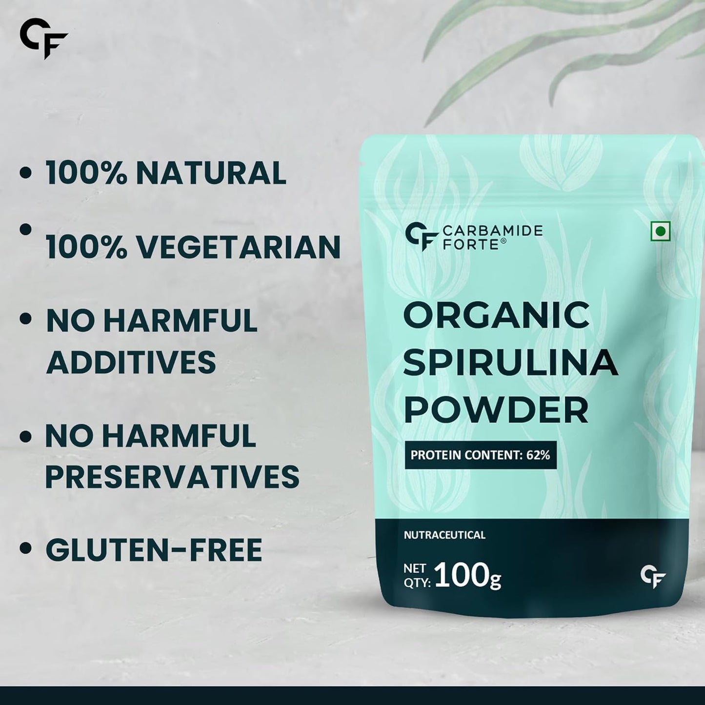 Carbamide Forte 100% Organic Spirulina Powder | Spirulina | Spirulina Powder Organic - 100g