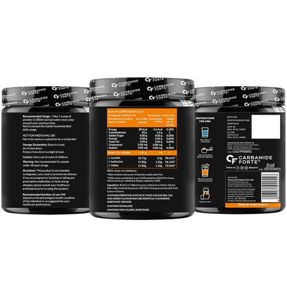 Carbamide Forte BCAA Powder 5000mg | BCAA Supplement For Women & Men Muscle Growth | BCAA Pre Workout & BCAA Intra Workout Supplement For Muscle Recovery | BCAA For Men | BCAA Supplements For Men & Women 7g Serving with Ideal 2:1:1 Ratio