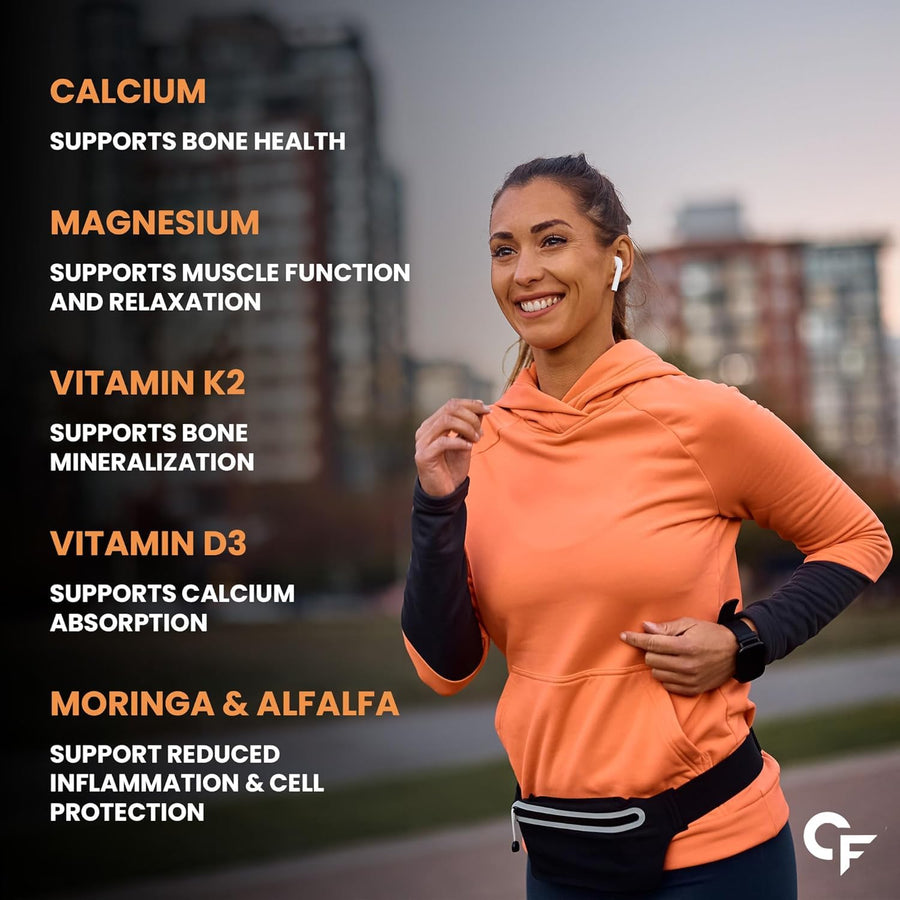 Carbamide Forte Calcium Tablets for Women & Men | Calcium Magnesium Zinc Tablets | Calcium Supplements for Men with Vitamin K2 MK7 & Vitamin B12 - Bone Health & Joint Support - 120 Tablet for Men