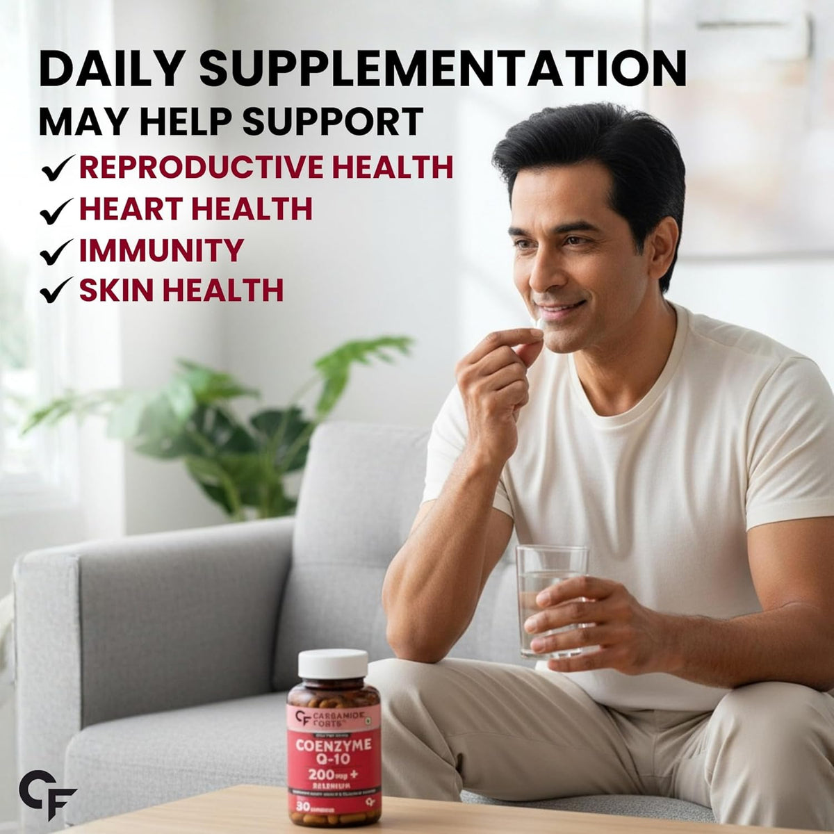 Coenzyme Q10 200mg (Ubiquinol) with Selenium 40mcg | 30 Vegetarian Capsules