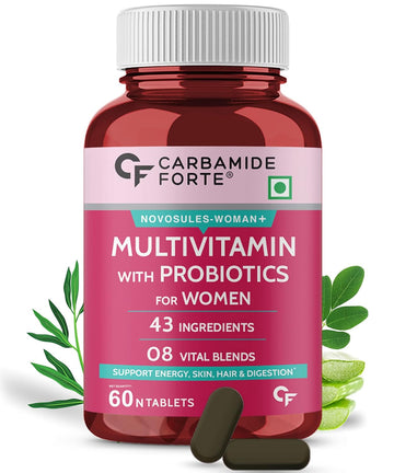 Carbamide Forte Multivitamin Tablets for Women | Multi Vitamin Women’s Wellness | Complete Multivitamin for Women with 43 Ingredients | Women Multivitamin Tablets for Energy & Health - 60 Veg Tablets
