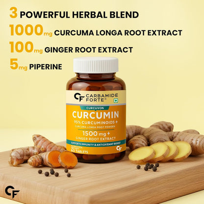 Curcumin 95% + Piperine 10 mg | 60 Veg Tablets