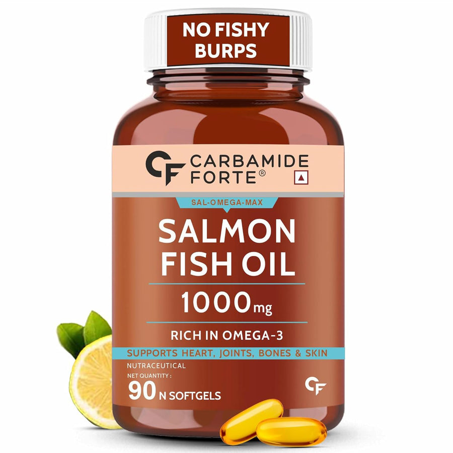 Carbamide Forte Salmon Fish Oil Omega 3 Capsule 1000 mg for Adults -Softgel Capsules 90 Count