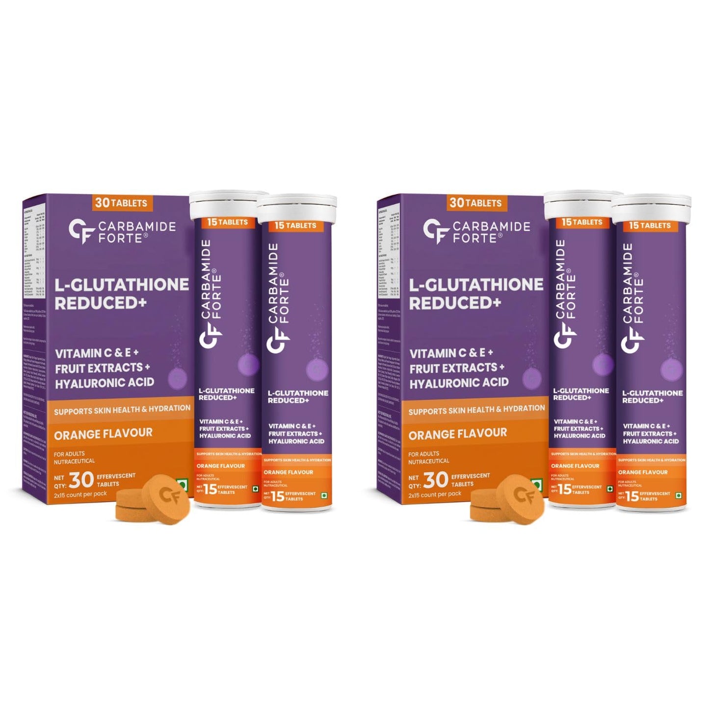 Japanese Reduced L-Glutathione Effervescent Tablets 600mg for Skin Health Support Pack of 30 Tablets