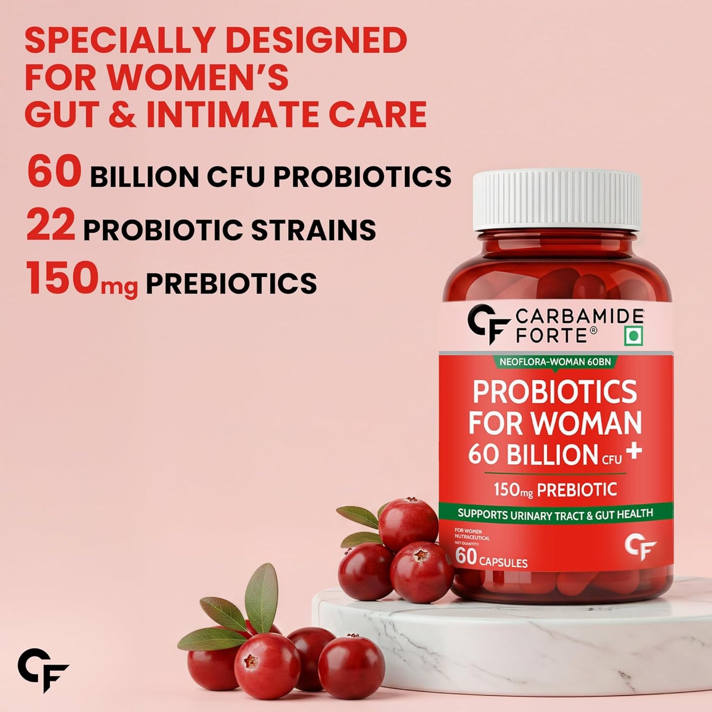 Women’s Probiotics Supplement 60 Billion CFU  | 60 Veg Capsules