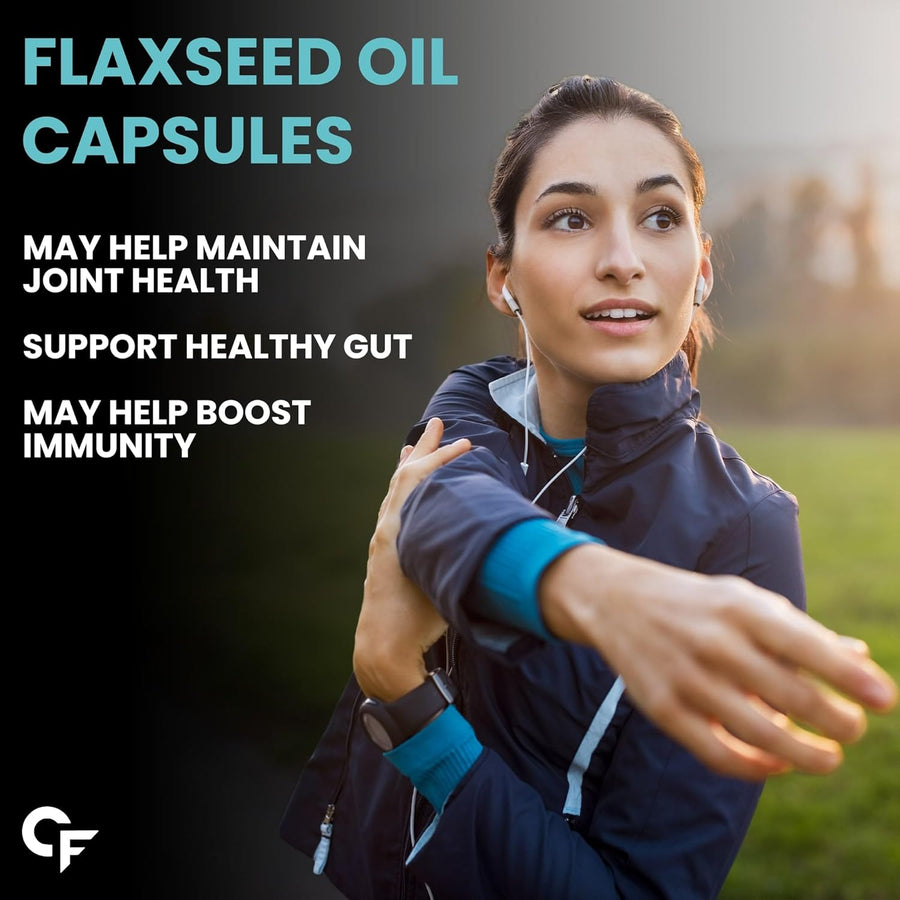 Carbamide Forte Cold Pressed Flaxseed Oil Omega 3 6 9 Capsules (1000mg) for Men and Women | Highest absorption of essential fatty acids | Supports Heart, Joints and Digestion - 120 Capsules