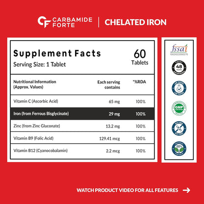 Chelated Iron with Vitamin C – 60 Tablets