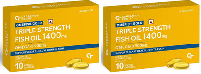 Triple Strength Omega 3 Fish Oil Capsules 1400mg | 10 Softgels